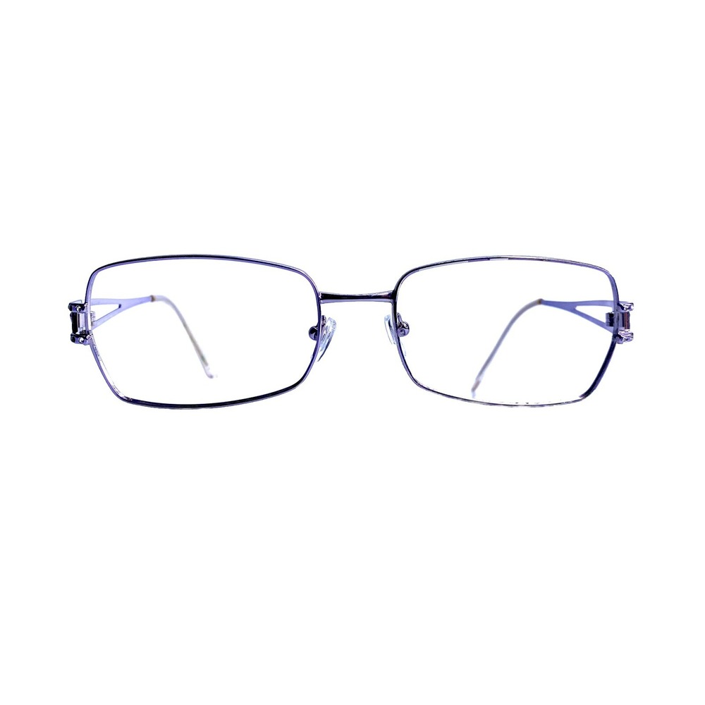 Versace Silver Metal Rectangular Glasses Medusa Temple Italy MOD1114-B 54 18 130